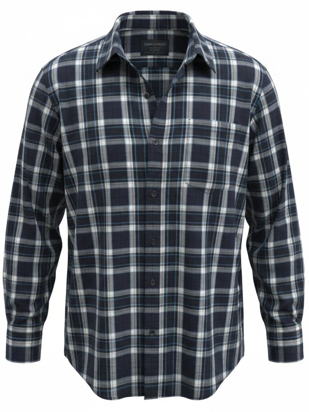 Oakley Navy and White Plaid Button-Down Shirt